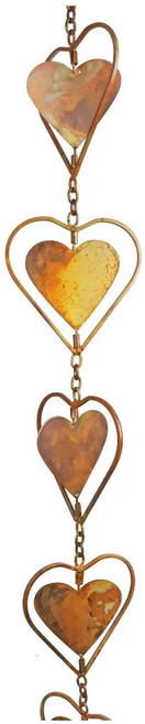 GMZZ 레인체인 빗물받이 인테리어 소품, 1개, 1m  브라운 하트