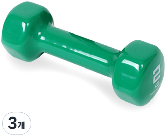 아이워너 PVC 컬러 아령, 2kg, 3개