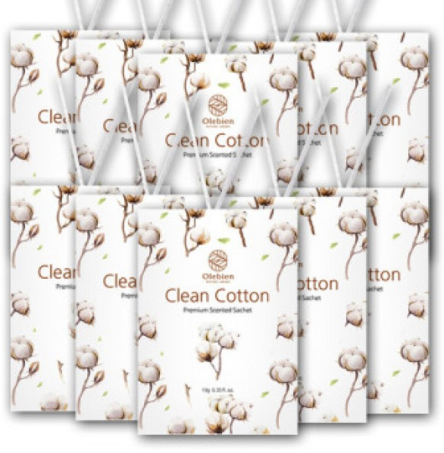 올레비엔 종이옷장방향제 클린코튼 10g -10매 차량용방향제 옷장방향제 신발장 욕실 사쉐 단체선물, 1세트