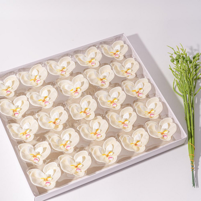 마음담은집 프리미엄 비누꽃 재료 서양난 25p+꽃대9p, 옐로우, 1개