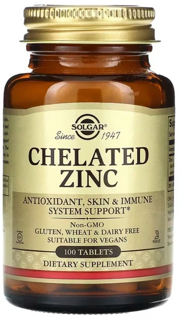 솔가 킬레이트 아연 Solgar Chelated Zinc 아연글리시네이트 100정, 1개 - 쿠팡