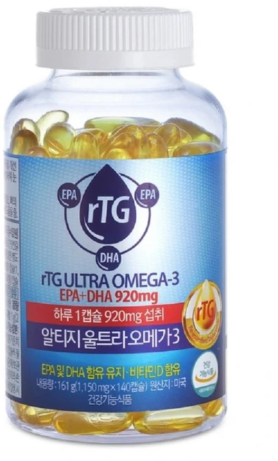 비타민클럽 알티지 r-TG 울트라 오메가3 EPA DHA 1 150mg, 140정, 1개 - 쿠팡