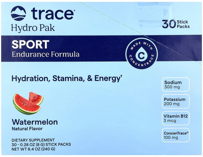 Trace Hydro Pak Sport Watermelon 30 Stick Packs 0.28 oz 8 g Each, Trace, Hydro Pak Sport, Waterm, 1개 - 쿠팡
