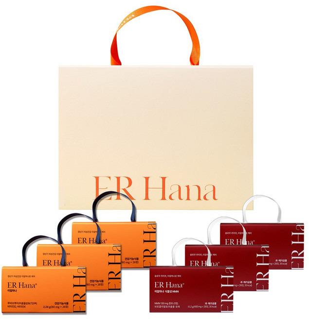 이알하나 ERr731 갱년기영양제 3p + 식물성NMN 3p 선물세트, 6박스, 28정