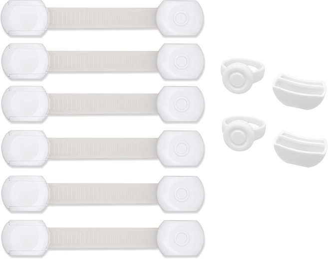 피유스 자석 서랍 싱크대 냉장고 잠금장치 6p 열쇠 2p 세트, 1세트