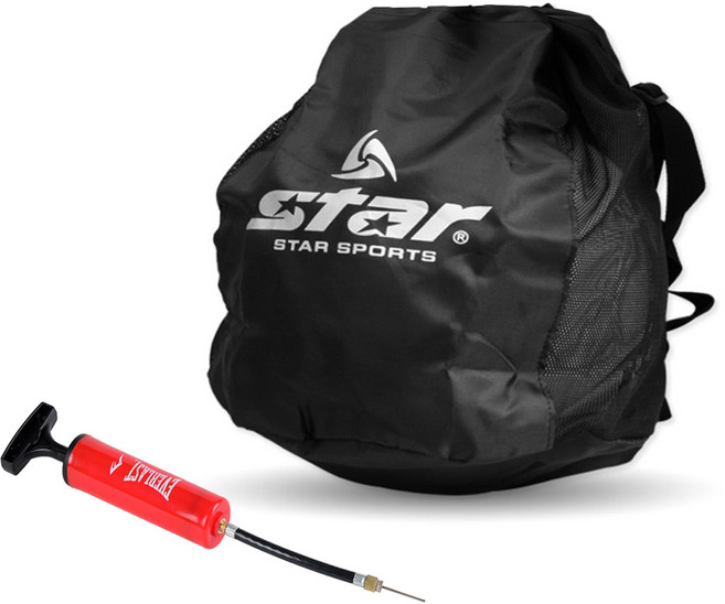 스타 축구공가방 + JOYBE펌프 간편한 휴대성 백팩형으로 이동시 편리하게 사용, 공가방(블랙), 펌프(레드), 1세트