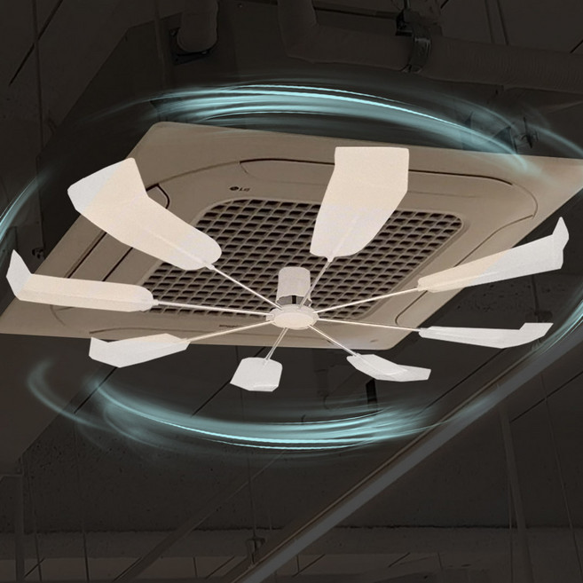 에어로365 천장형 시스템 에어컨바람막이 에어컨 실링팬 바람개비 날개 공기순환 팬 서큐라이트, 1개, 에어로365(AERO365) 화이트