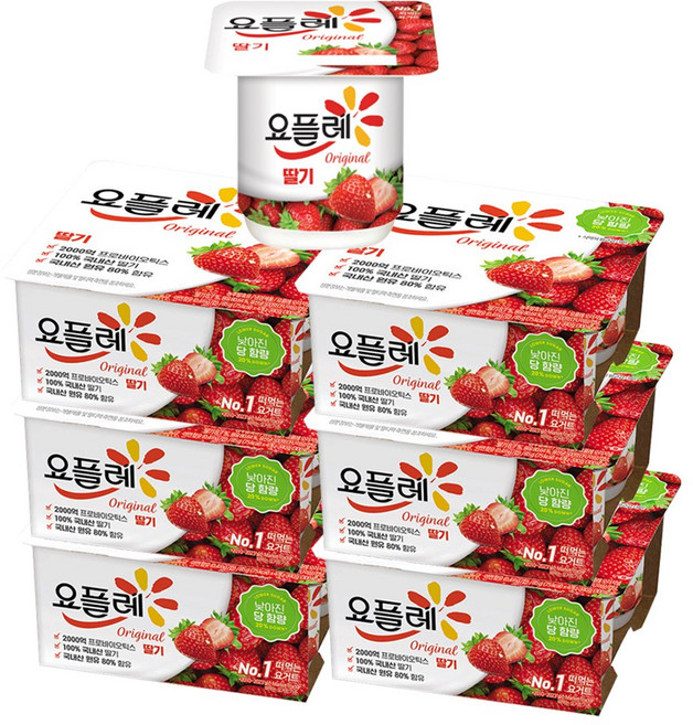 빙그레 요플레 오리지널 딸기 85g, 24개