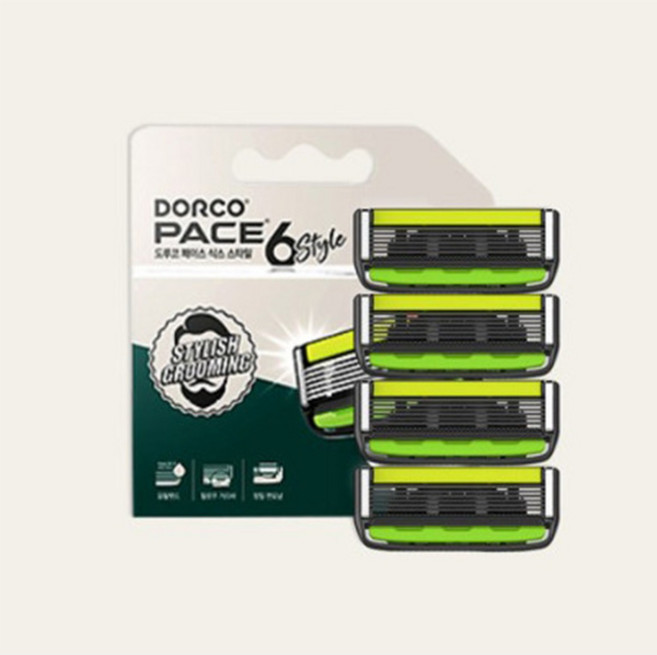 도루코 PACE6 STYLE 면도날 4입 SXD104-B, 1개, 본상품선택, 1개입