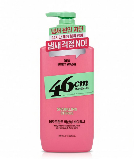 LG생활건강 46cm 체취솔루션 약산성 데오드란트 바디워시 스파클링 시트러스향, 600ml, 1개
