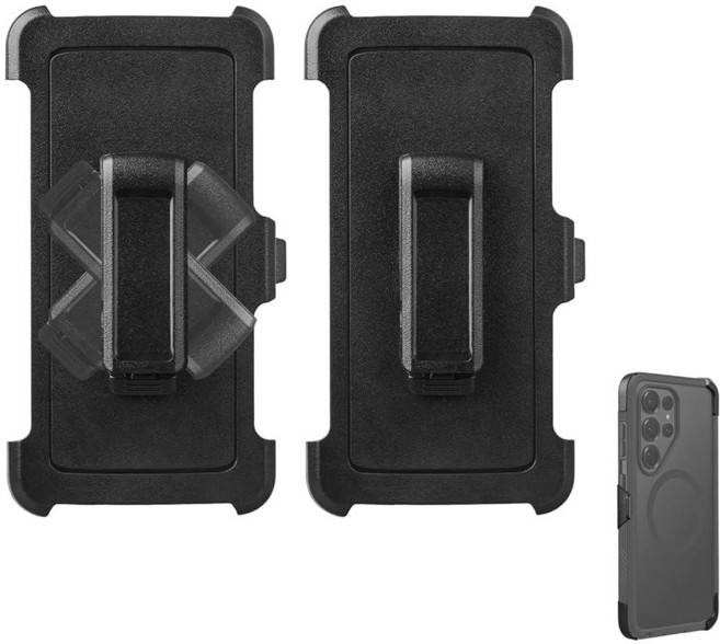VANEST 삼성 갤럭시 S26 울트라 Otterbox Defender 케이스 보호 케이스 및 홀스터와 호환되는 벨트 클립 2팩 360° 회전 스탠드 핸즈프리 (벨트 클립