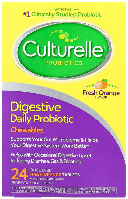 Culturelle 컬처렐 데일리 프로바이오틱 츄어블 프레시 오렌지 24정 1정당 53mg 유산균 프로바이오틱스, 1개