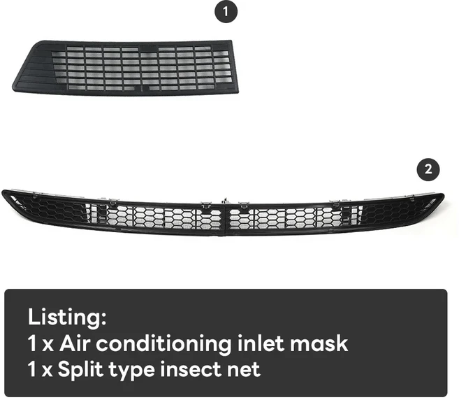 Tesla Model 3 Highland 2024 모델 Y 주니퍼 하부 범퍼 곤충 방지 네트 그릴 커버 전면, 1개, 04 Option 3
