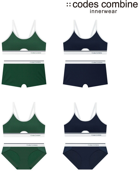 [백화점정품] 코데즈컴바인이너웨어 프론트홀 스포츠 브라세트 4종택1 (CDWBR414+CDWBP414+CDWPT414)