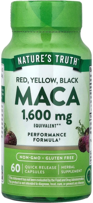 Nature's Truth 레드 옐로우 블랙 마카 1 600mg 빠른 방출 캡슐 60정 Truth (네이처스 트루스), Nature's Truth, 레드, 옐로우, 블랙 마카 - 쿠팡