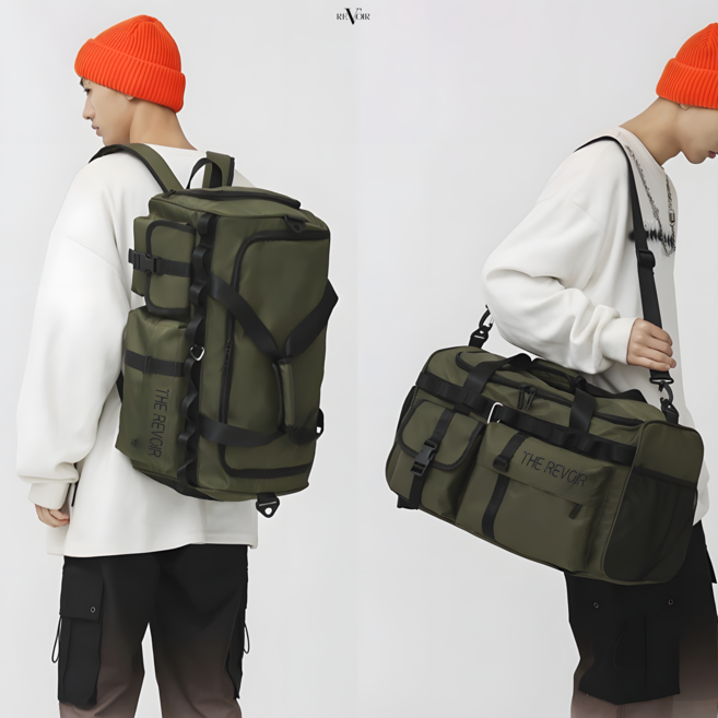 르브아 다용도 보스턴백 백팩 여행, 올리브카키, 1개