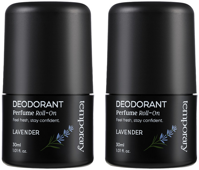 템포러리 라벤더 휴대용 겨땀방지 체취제거 냄새제거 롤온 남여공용 데오드란트, 2개, 30ml