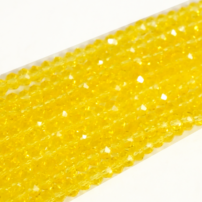 선우몰 크리스탈 4mm 팔찌재료 론델컷 3x4 팔찌만들기 비즈공예 크리스탈 팔찌 큐빅 원석 공예, 옐로우, 1개