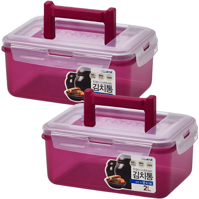 코멕스 원핸들 김치용기, 2L, 2개