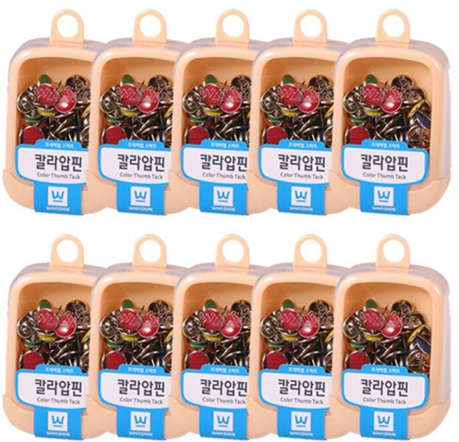 화신 컬러 압핀 압정 컬러믹스 행거팩 (1박스 10개입), 1개, 상세페이지 참조