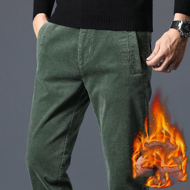 페이준 남자 가을 겨울 기모 두툼한 골덴 중년 아빠룩 일자 와이드 스판 캐주얼 바지 팬츠 FW9256