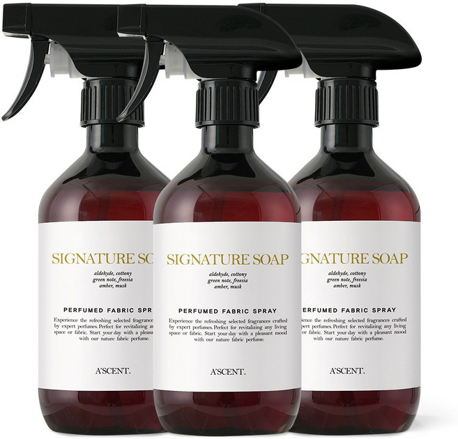 에이센트 섬유탈취제 500ml, 3개, 시그니처솝