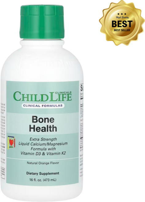 차일드라이프 클리컬스 어린이용 비타민D3 및 비타민K2 함유 액상 칼슘 마그네슘 포뮬라 천연 오렌지 473ml / 해외직구 미국정품, 1개