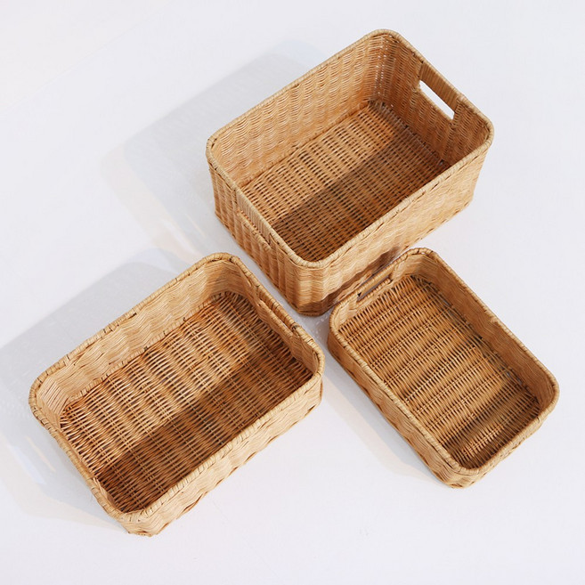 라탄 사각바구니 3종 세트, 빅, 1개