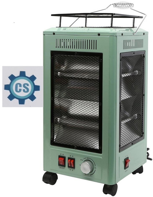 청사기공 사무실 가정용 오방향히터 전기난로 난방기구 오방난로 전열기 전기스토브 5면 전기 히터, 3개