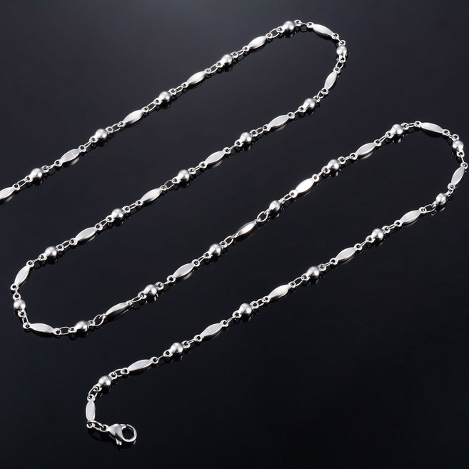 대한 목걸이 우정 실버 컬러 진주 남성 옥수수 골드 여성 스테인레스 링크 특별한 목에 쥬얼리에 스틸 액세서리 체인 기념 와이드 선물 커플 만들기 3mm