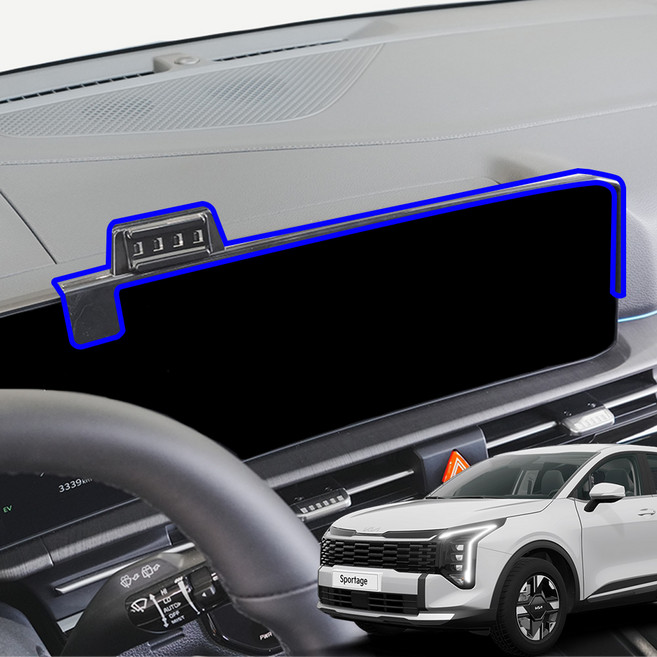 윙가디움 더 뉴 스포티지 NQ5 페리이후 차량용 스크린 거치대 마운트 단품, 블랙, 1개