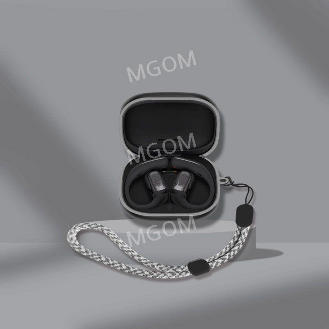 SHOKZ 오픈핏 프로 케이스 호환 샥즈 OpenFit Pro 보호 커버 블루투스 이어폰, OPENFIT PRO(2026), 블랙+체크스트랩