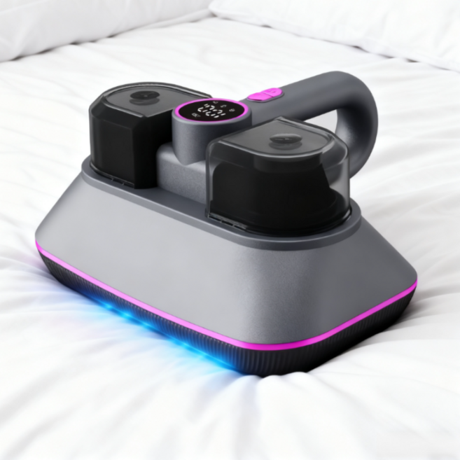 Darlisex 무선 침구 청소기 UV 살균 침대 이불 진드기 제거 청소기, 그레이