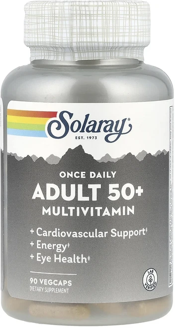 몸관리하세요 겨울입니다 Solaray 50세 이상 성인용 종합비타민 매일 1회 복용 베지 캡슐 90정 특별관리진행, Solaray50세이상성인용종합비타민매일1회복용베지캡슐, 1개 - 쿠팡