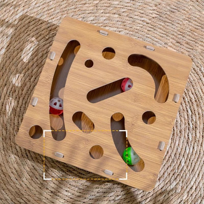 고양이 미로 장난감 필수템 트랙 공놀이 간식 새끼 벨볼, 1개, [자기 놀이] 미로 공 놀이 (공 2개 포함)