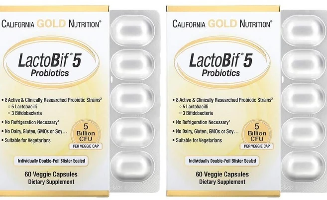 CGN 캘리포니아골드뉴트리션 락토비프 프로바이오틱스 50억 CFU 60캡슐 2팩, 60정, 2개 - 쿠팡