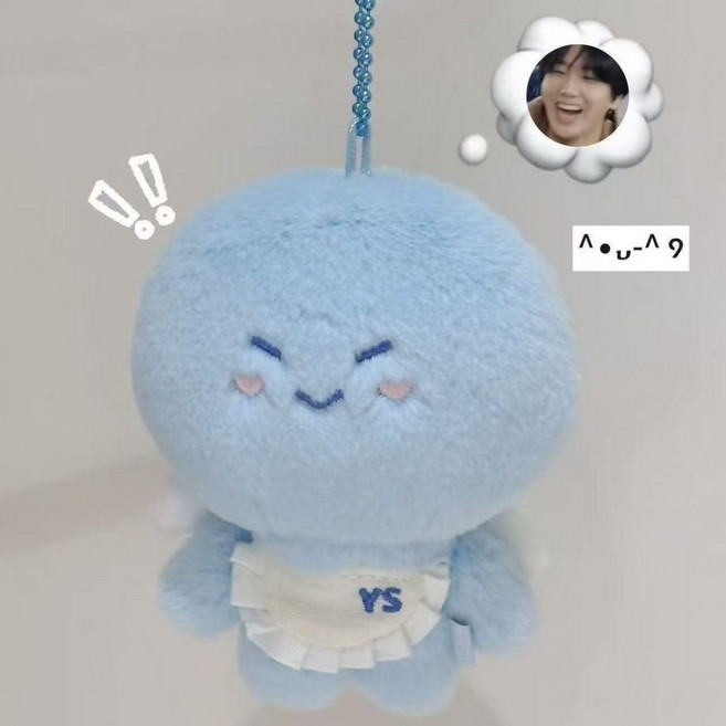 Super Junior 藍團子 毛絨吊飾, 1個, 金鐘云YS高10cm左右【帶圍裙】