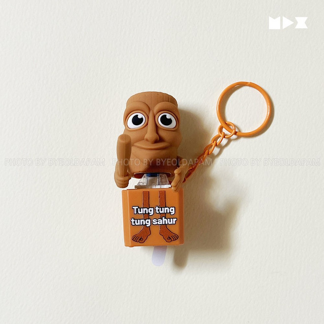 퉁퉁퉁사후르 트랄랄레오트랄랄라 보네카암발라부 카푸치노아사시노 노래하는 피규어 열쇠고리 인형 키링, 1개