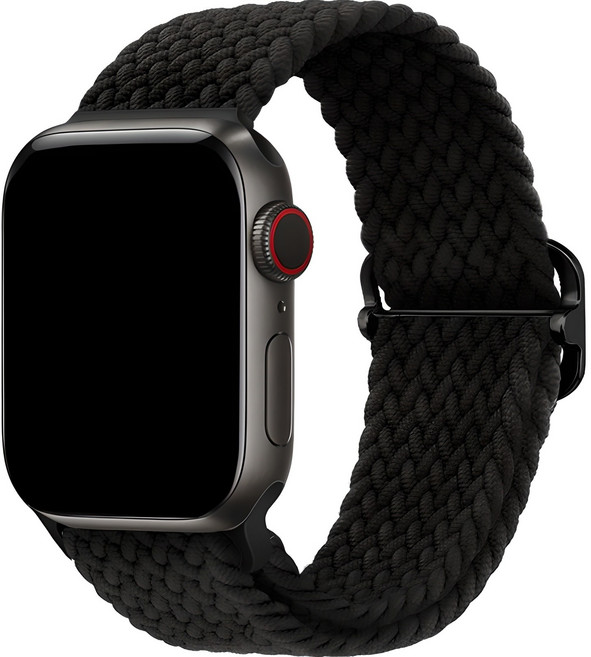 워치스탠다드 브레이드 솔로루프 버클형 스트랩, 블랙, 1개