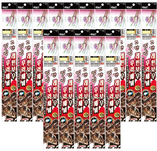 디엠피싱 빙빙 2단 레인보우 생미끼 우럭 채비