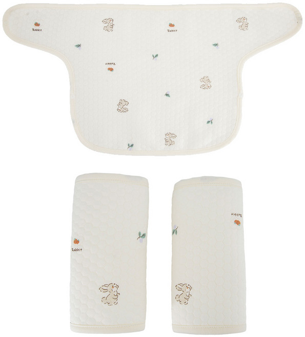미라클 베이비 신생아 아기띠 침받이 2p + 침패드, 1세트, 토끼