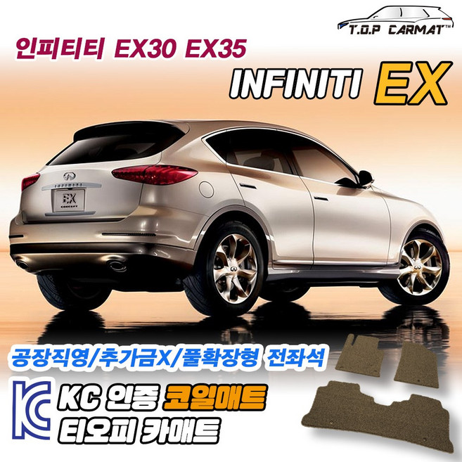 인피니티 EX시리즈 전차종 EX30 EX35 확장형 코일매트 차량용 바닥매트 티오피카매트, 트렁크만, 레드, EX30/35 [2008.01~2014.01]
