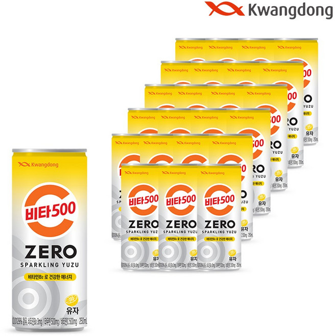 비타500 제로 zero 스파클링 유자, 250ml, 30개