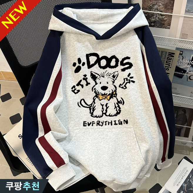 (고품질) 3XL까지 남녀 공용 나그랑 특양면 후드티 맨투맨 티셔츠 봄 가을 겨울 빅사이즈 귀여운 간절기 오버핏 캐릭터 프린팅 커플 기모 학생복 배색 옷 남자 여성 긴팔 티 상의