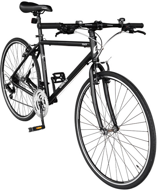 [지멘스 자전거] 알루미늄 프레임 와이드 핸들바 21단변속 LA TRACK 하이브리드 자전거, 1개, 180cm, [미조립(공구미포함)]매트블랙