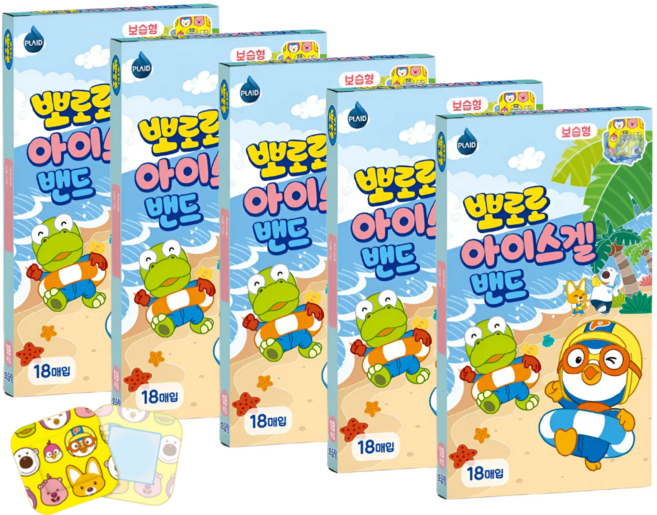 뽀로로 아이스겔밴드 보습형, 18개입, 5개
