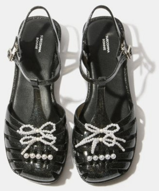 4위 - [백화점정품] 슈콤마보니 여성 샌들 [outlet] Ribbon jelly sandal(black) DW2A