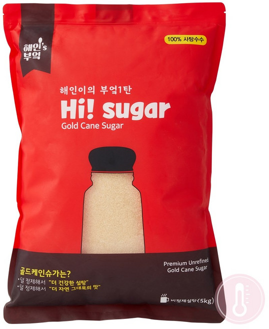 푸드올마켓_ 하이슈가 골드케인슈가 5kg /비정제원당(설탕), 1개, 단품