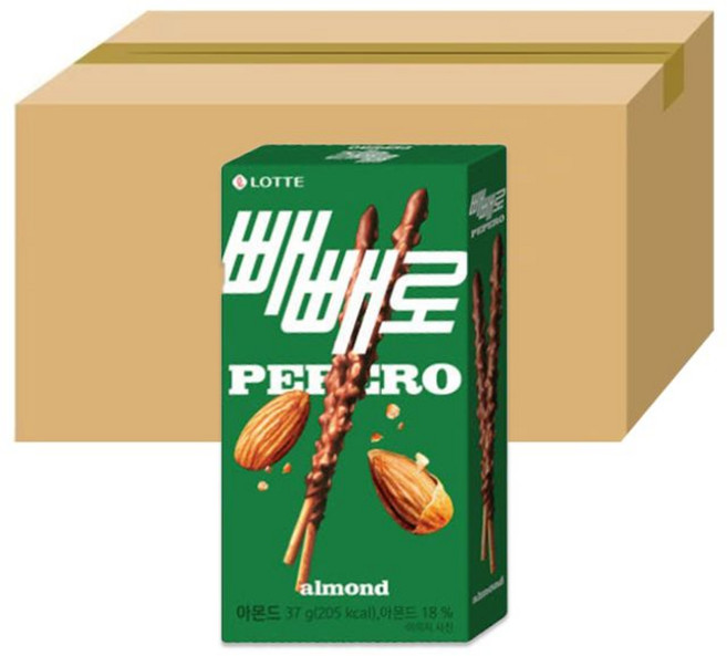 롯데 아몬드 빼빼로, 37g, 40개