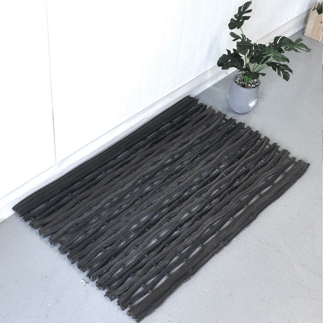 수지매트 타이어 매트 45x75 20T 현관매트 미끄럼방지매트 등산로 주차장 골프장 출입구 발매트, 1개, 블랙